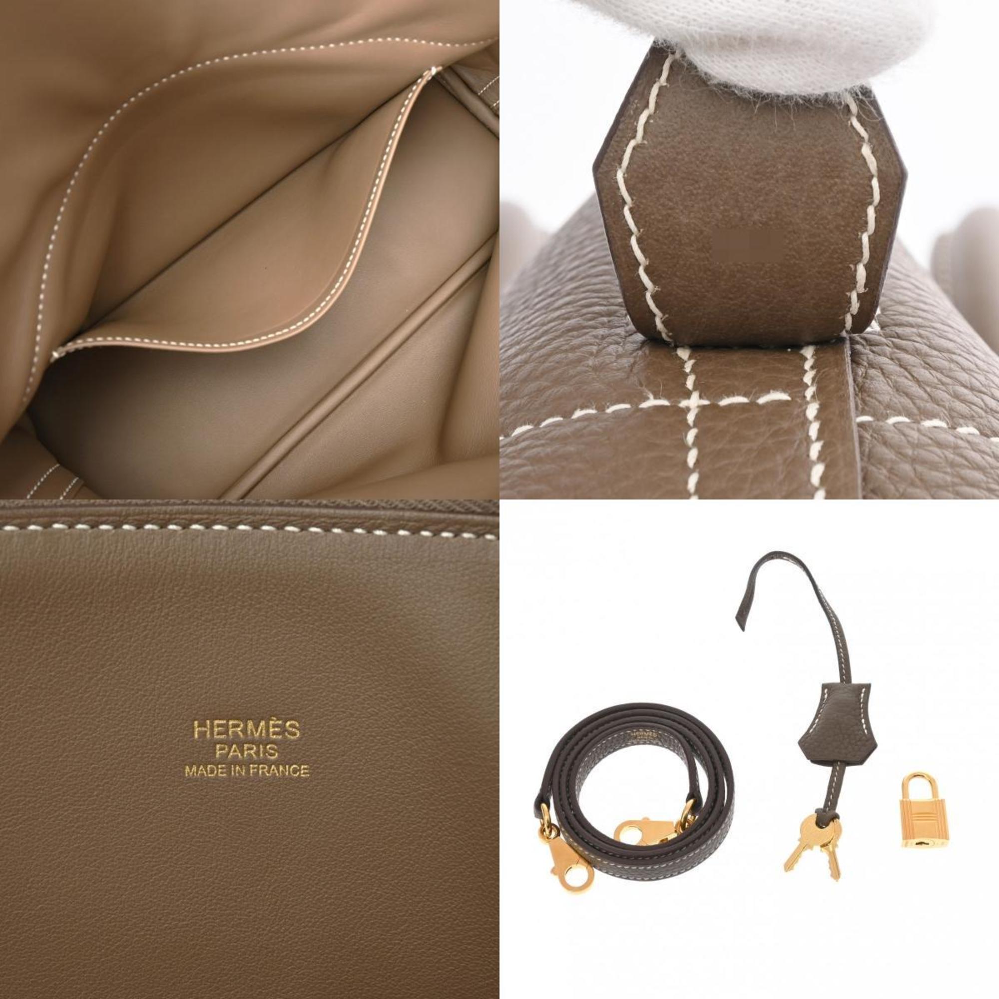 HERMES Bolide 31 Etoupe Y Stamp (around 2020) Women's Taurillon Clemence Handbag