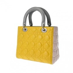 CHRISTIAN DIOR Christian Dior LADY Medium Bag Yellow/Grey/Pink Women's Lambskin Shoulder