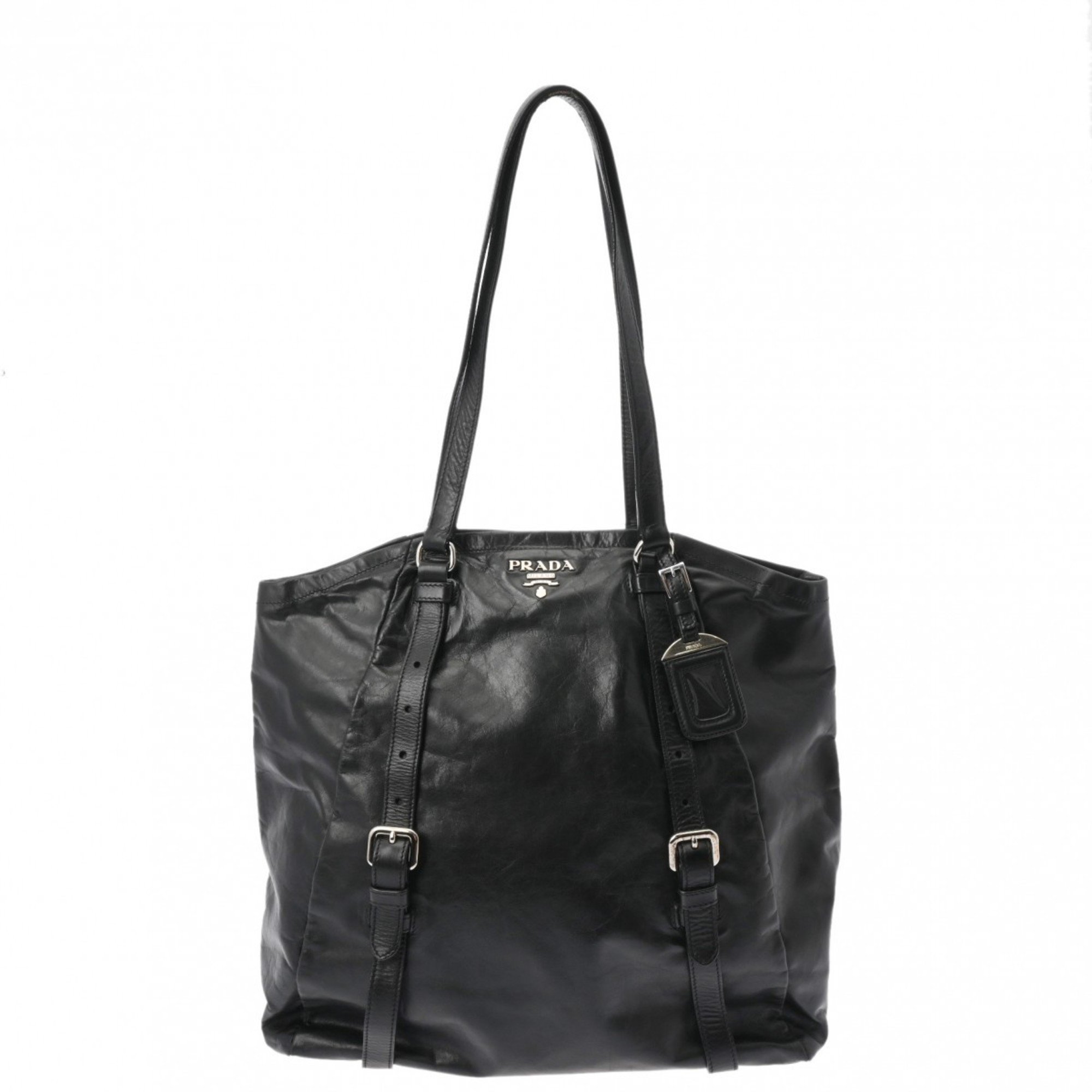 PRADA Prada Black Women's Calf Tote Bag