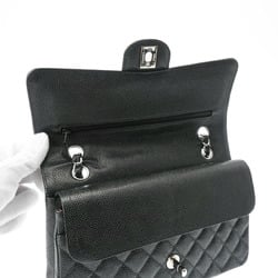 CHANEL Chanel Matelasse Chain Shoulder Double Flap 25cm Black A01112 Women's Caviar Skin Bag