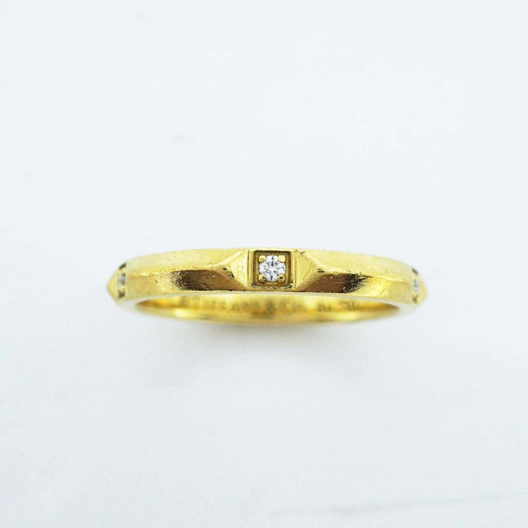 Tiffany Ring True Band 5PD Diamond K18YG Yellow Gold Women's