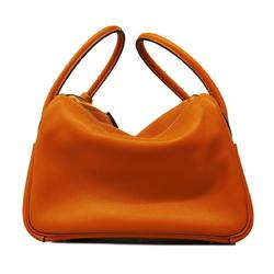 Hermes Shoulder Bag Lindy 26 A Engraved Evercolor Toffee Women's