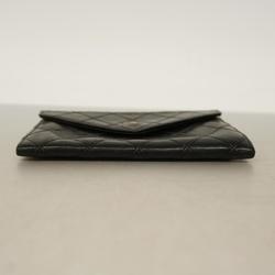 Chanel Wallet Bicolor Lambskin Black Women's