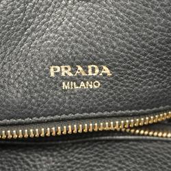 Prada handbag leather black ladies