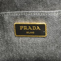 Prada handbag Canapa denim black ladies