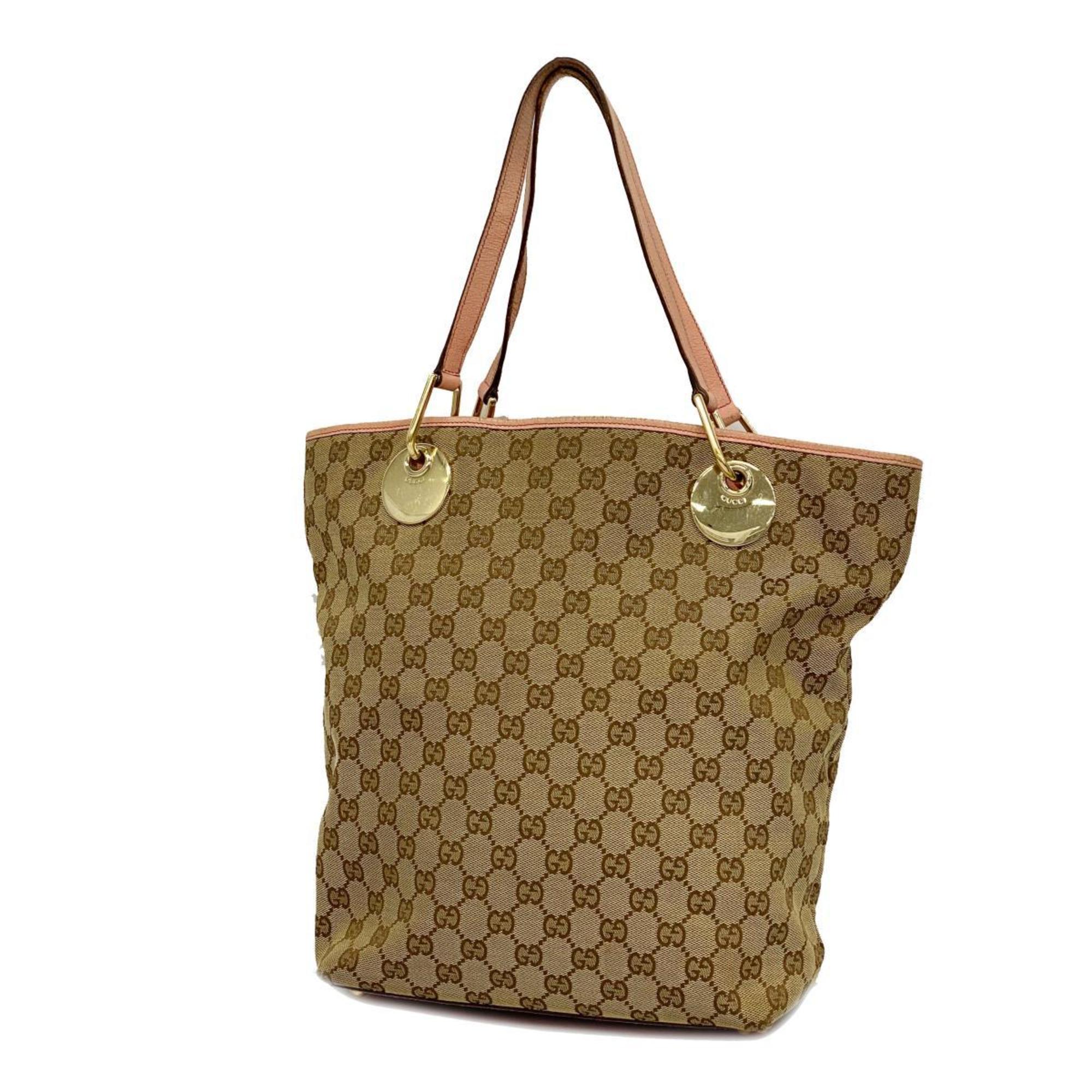 Gucci Tote Bag GG Canvas 120836 Pink Brown Women's