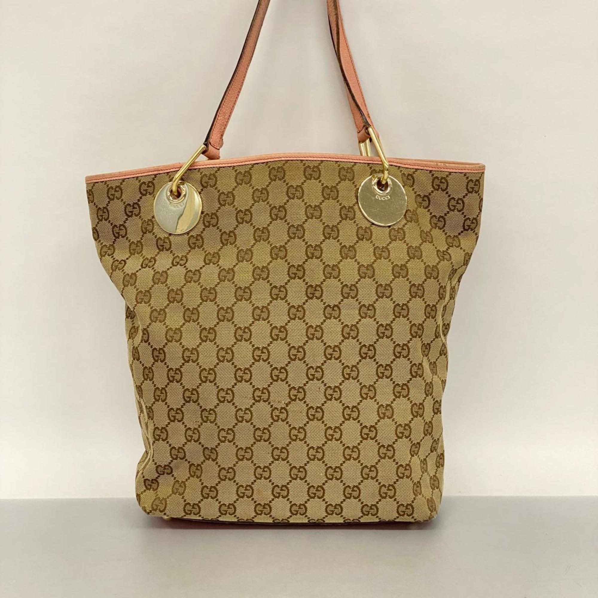 Gucci Tote Bag GG Canvas 120836 Pink Brown Women's