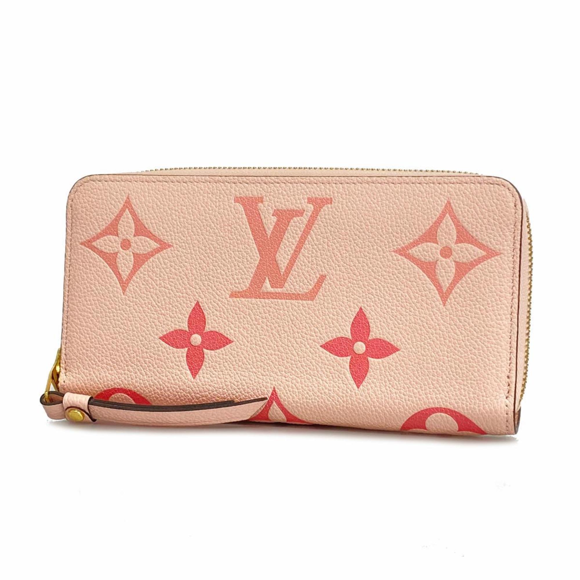 Louis Vuitton Long Wallet Monogram Empreinte Zippy M80403 Bouton de Rose Ladies