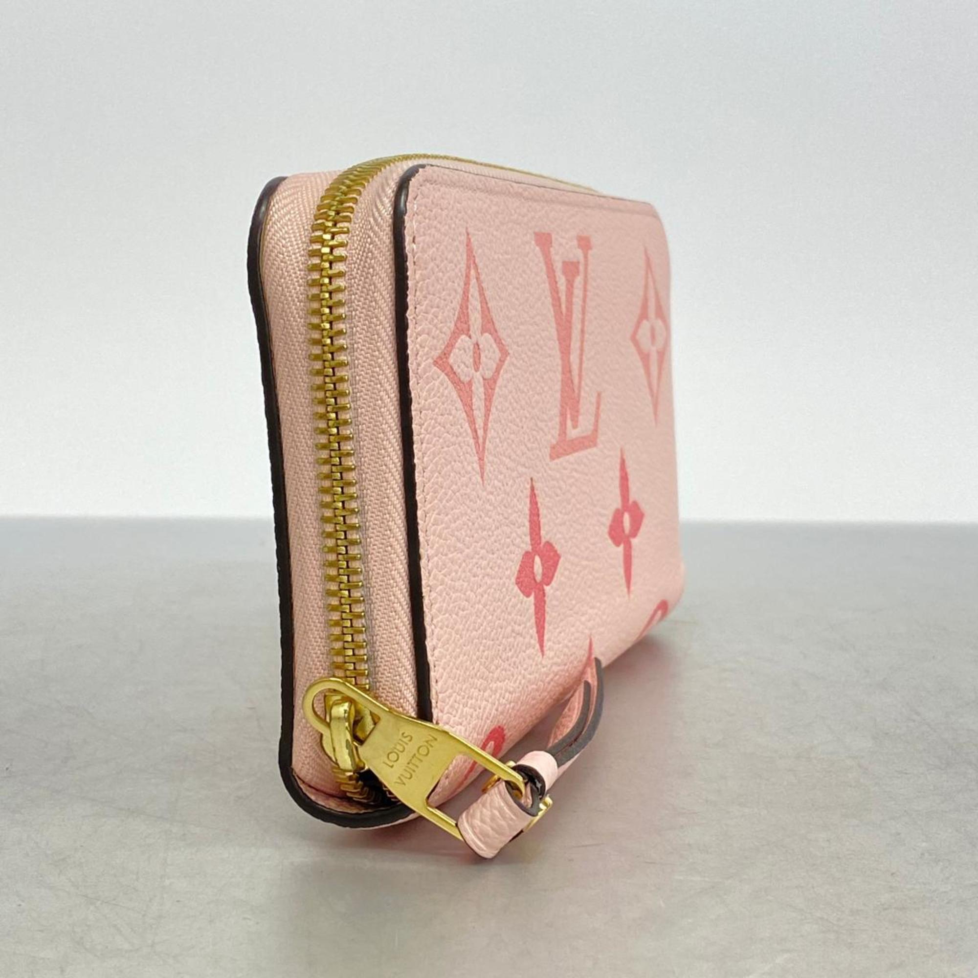 Louis Vuitton Long Wallet Monogram Empreinte Zippy M80403 Bouton de Rose Ladies