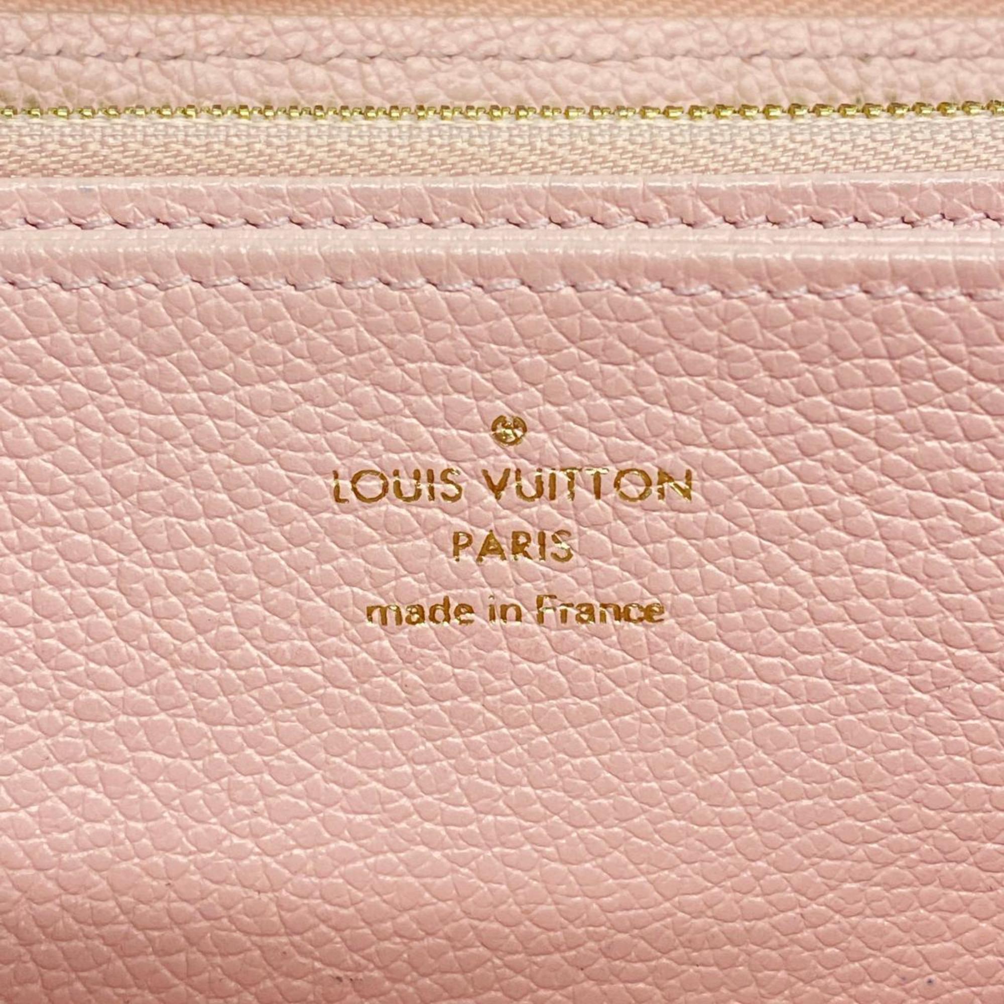 Louis Vuitton Long Wallet Monogram Empreinte Zippy M80403 Bouton de Rose Ladies