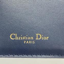 Christian Dior Wallet 30 Montaigne Dahlia Canvas Navy Men's Women's