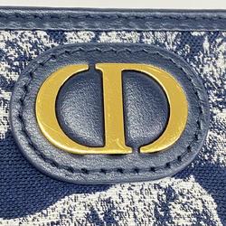 Christian Dior Wallet 30 Montaigne Dahlia Canvas Navy Men's Women's