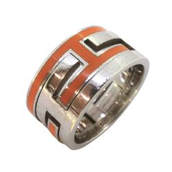 Hermes Ring Move Ash 925 Silver Orange Women's