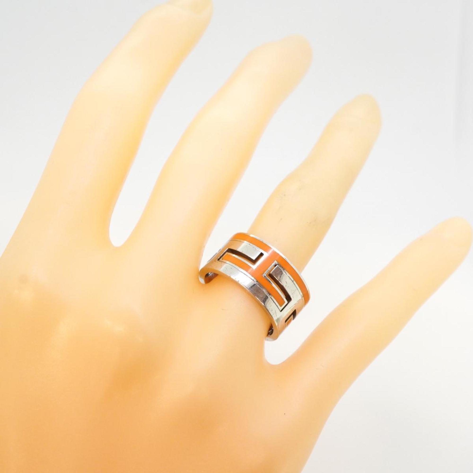 Hermes Ring Move Ash 925 Silver Orange Women's