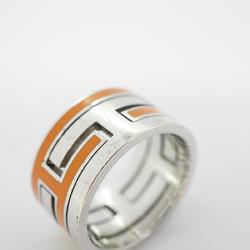 Hermes Ring Move Ash 925 Silver Orange Women's