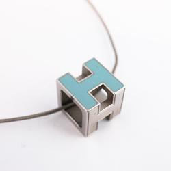 Hermes Necklace, Cage d'Ash, Metal, Silver, Blue, Women's