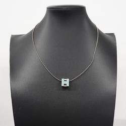 Hermes Necklace, Cage d'Ash, Metal, Silver, Blue, Women's