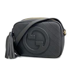 Gucci Shoulder Bag Blondie 742360 Leather Black Women's