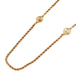 Christian Dior Necklace Circle GP Plated Gold Women's