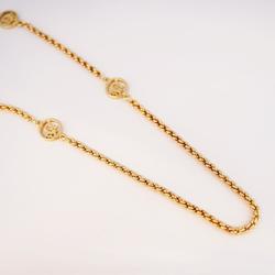 Christian Dior Necklace Circle GP Plated Gold Women's