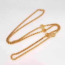 Christian Dior Necklace Circle GP Plated Gold Women's