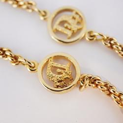 Christian Dior Necklace Circle GP Plated Gold Women's