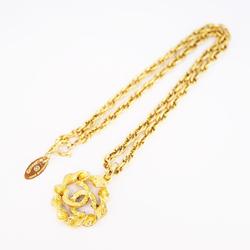 Chanel Necklace Coco Mark Circle GP Plated Gold Women's