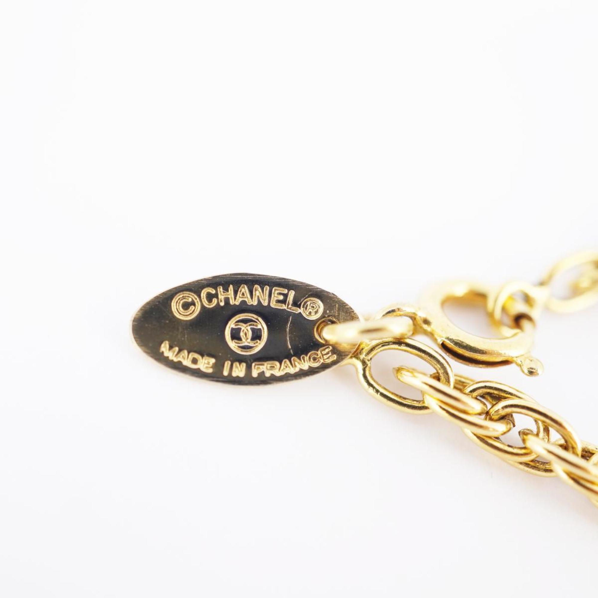 Chanel Necklace Coco Mark Circle GP Plated Gold Women's