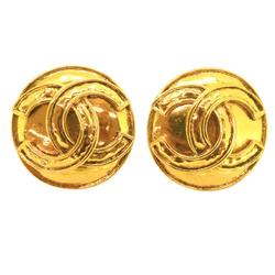 Chanel Earrings Coco Mark Circle GP Plated Gold 94P Women's