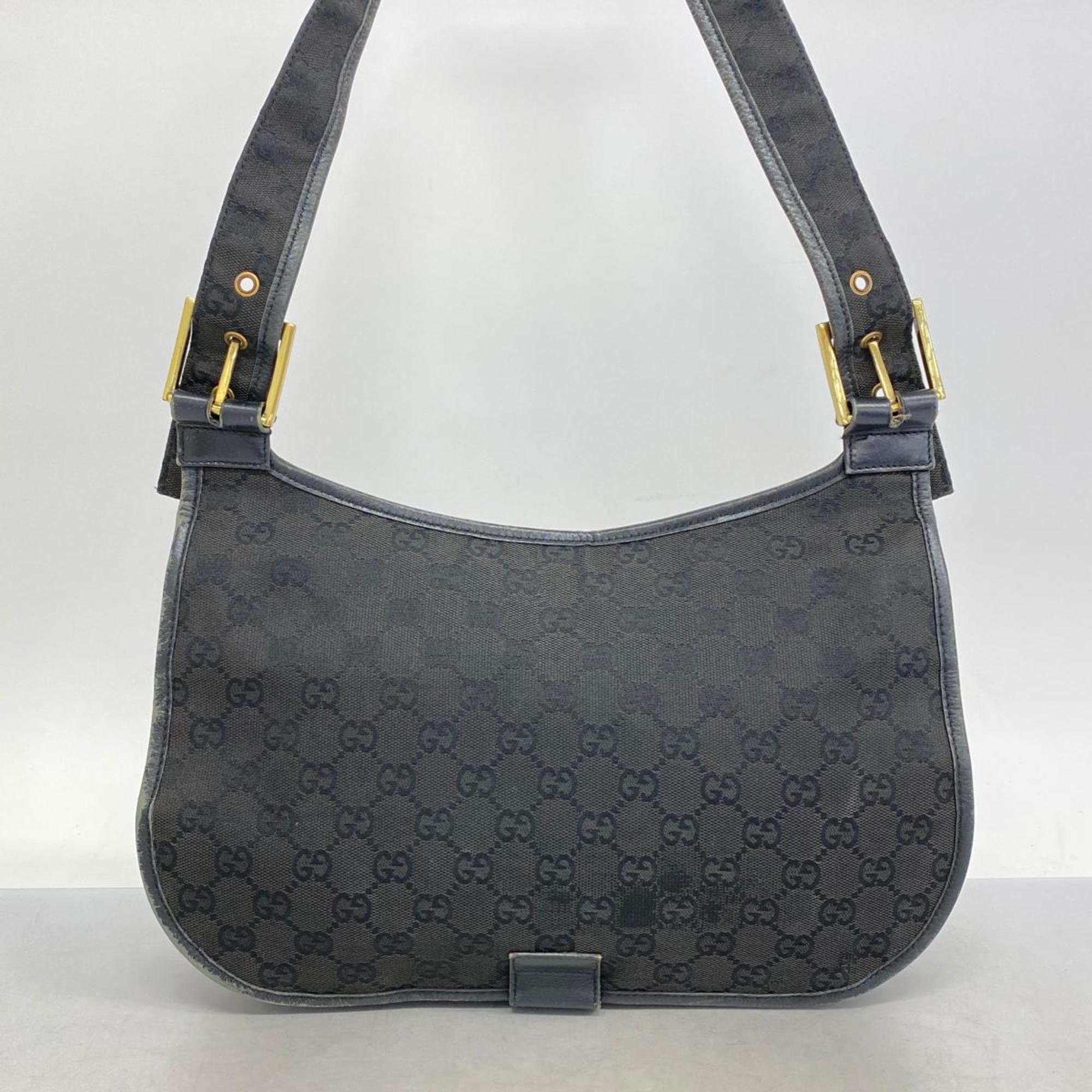 Gucci Shoulder Bag GG Canvas 90665 Black Women's