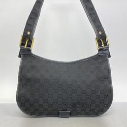 Gucci Shoulder Bag GG Canvas 90665 Black Women's