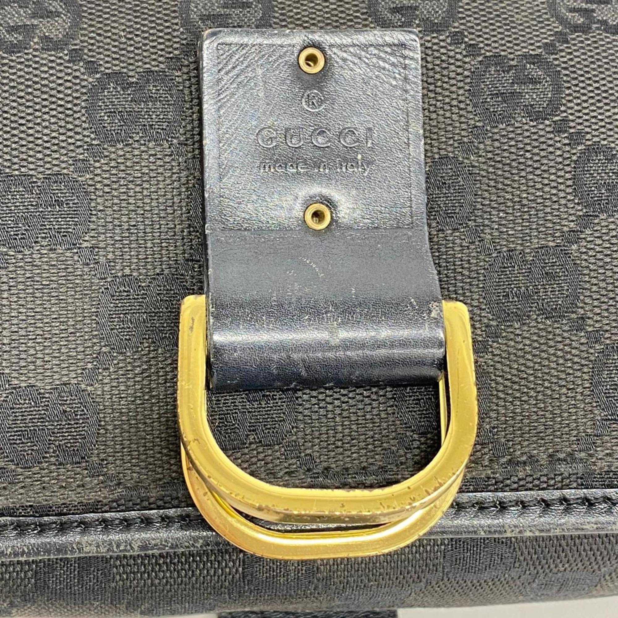 Gucci Shoulder Bag GG Canvas 90665 Black Women's