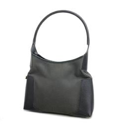 Salvatore Ferragamo Shoulder Bag Canvas Leather Black Women's