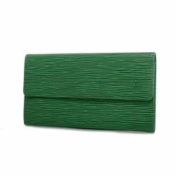 Louis Vuitton Long Wallet Epi Pochette Porto Monnaie Credit M63574 Borneo Green Ladies