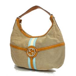 Gucci Shoulder Bag Interlocking G 114871 Canvas Light Brown Women's