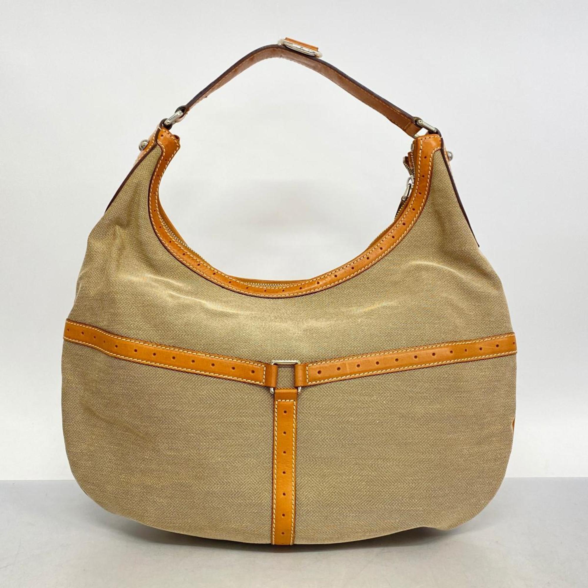 Gucci Shoulder Bag Interlocking G 114871 Canvas Light Brown Women's