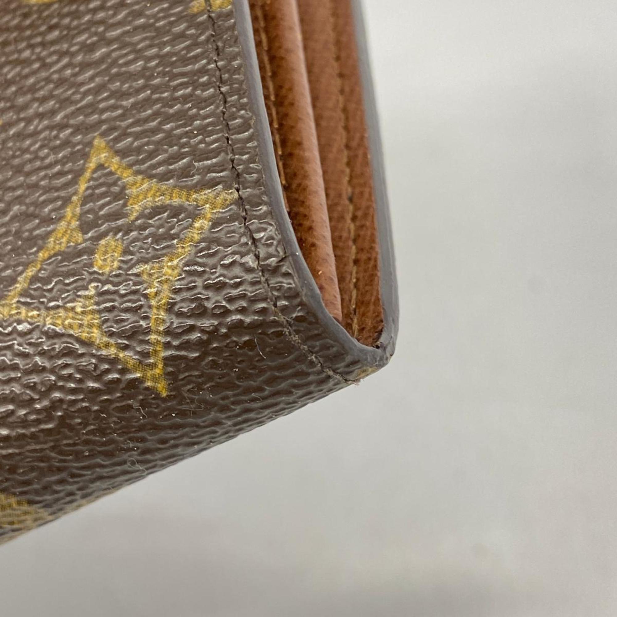 Louis Vuitton Long Wallet Monogram Pochette Porto Monnaie Credit M61726 Brown Men's Women's