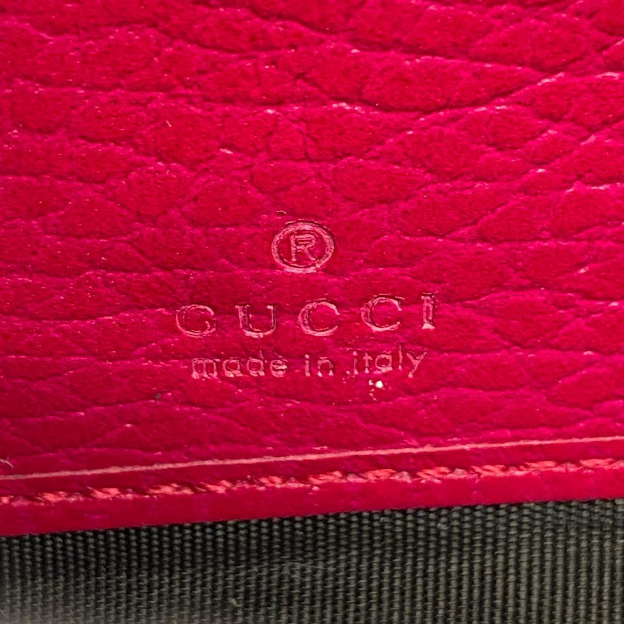 Gucci Long Wallet GG Marmont 499363 Leather Pink Women's