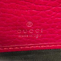 Gucci Long Wallet GG Marmont 499363 Leather Pink Women's