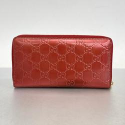 Gucci Long Wallet Guccissima 308005 Enamel Pink Champagne Women's