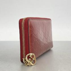 Gucci Long Wallet Guccissima 308005 Enamel Pink Champagne Women's