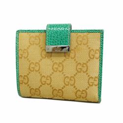 Gucci Wallet GG Canvas 115091 Beige Green Women's