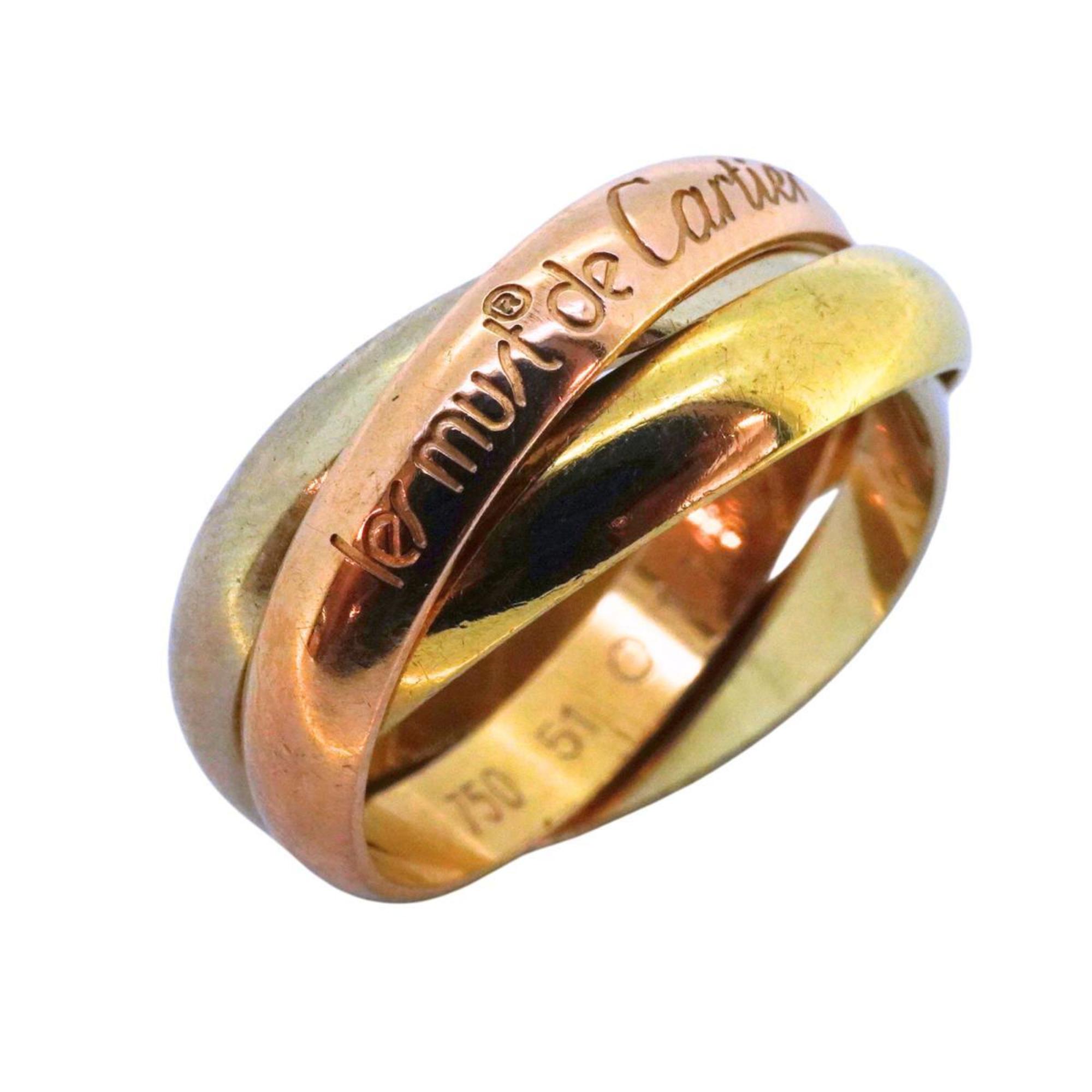 Cartier Ring Trinity #51 K18YG Yellow Gold K18WG White K18PG Pink Women's