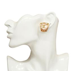 Chanel Earrings Coco Mark Fake Pearl GP Plated Gold 97A Women's