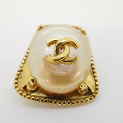 Chanel Earrings Coco Mark Fake Pearl GP Plated Gold 97A Women's