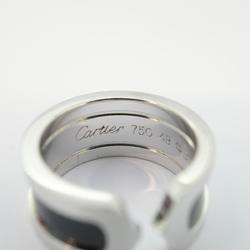 Cartier Ring 2C K18WG White Gold Black Lacquer Ladies