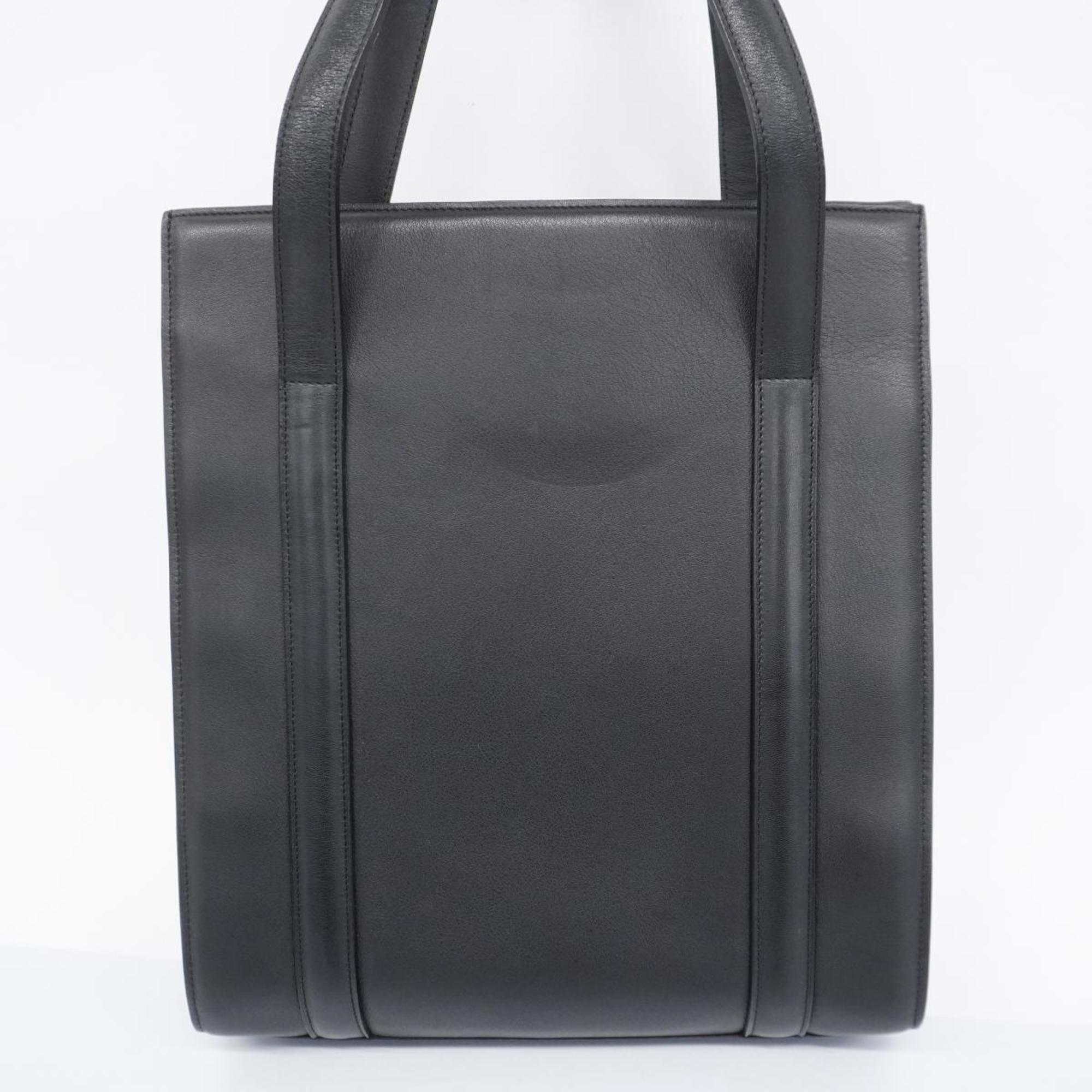 Cartier Tote Bag Leather Black Women's