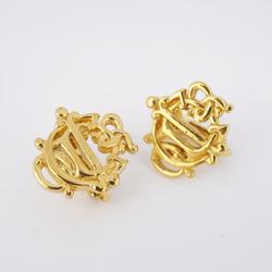 Christian Dior Earrings Emblem GP Plated Gold Women's