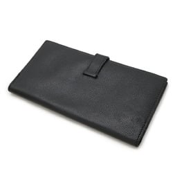 HERMES Bearn Classic Bi-fold Long Wallet Leather Black □I Engraved