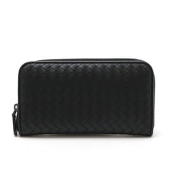 BOTTEGA VENETA Bottega Veneta Intrecciato Round Long Wallet Leather Black 114076